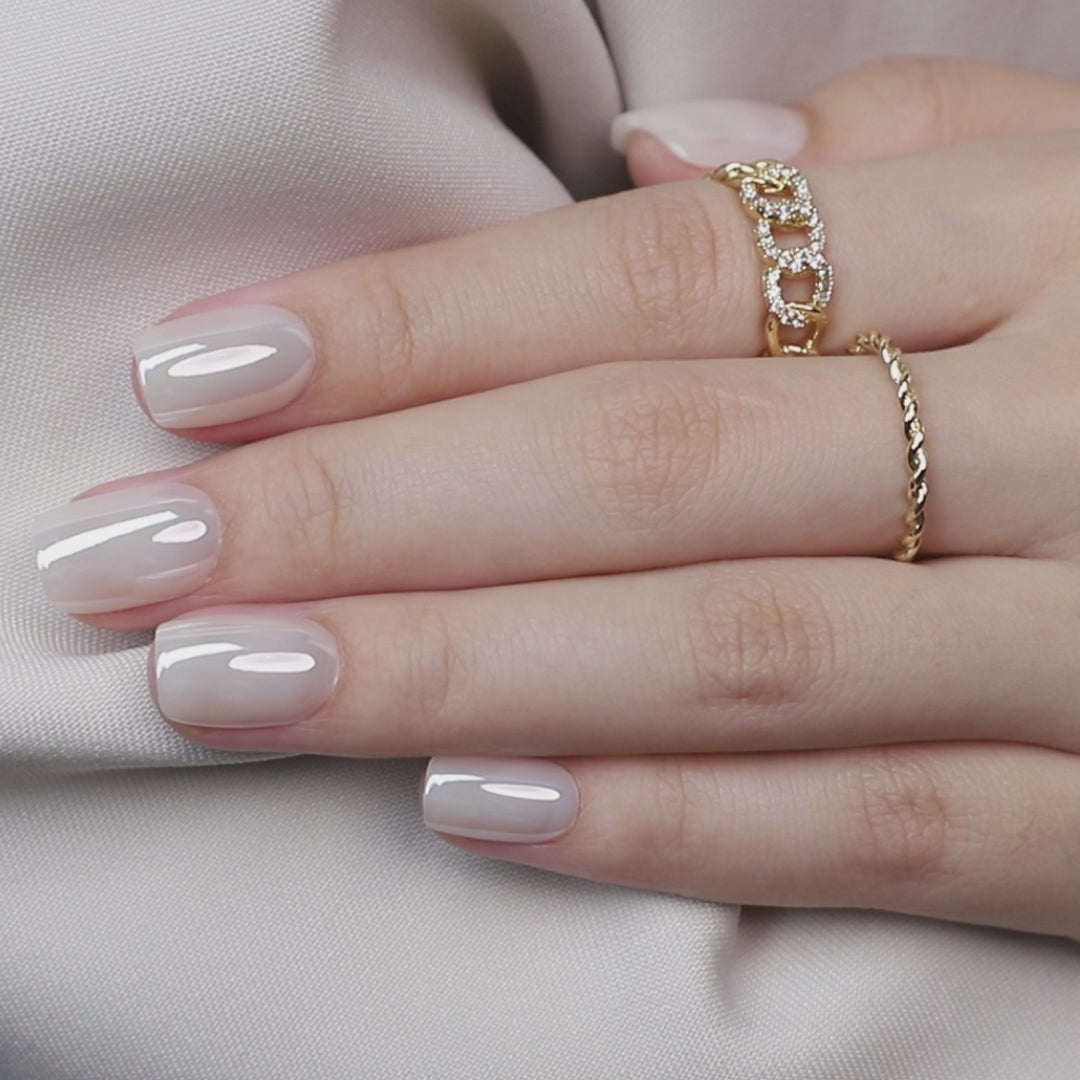 Glazed Chrome Pearl White Nails product image 9 | SHANGMENG®