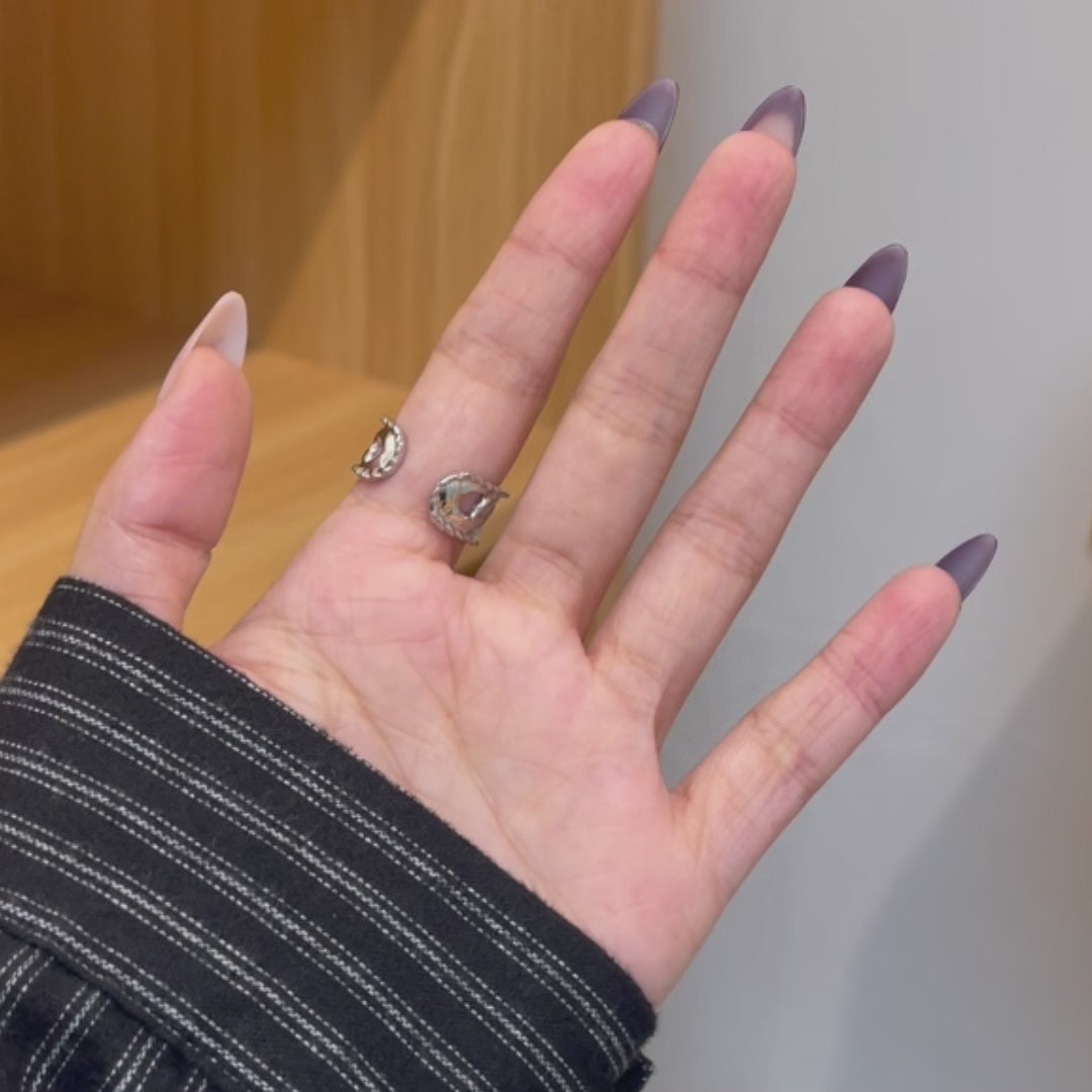 Cateye Nails with Red French Almond Press-ons UV cure 6-layer soft gel process | SHANGMENG®