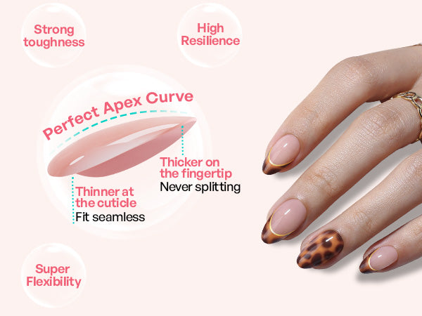Tortoise Shell French Tip Nails Press on detail image 2