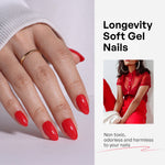 Classic Red Salon Style Reusable Soft Gel Press on Nails product image 4 | SHANGMENG®