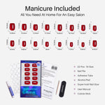 Ruby Love Red Cat Eye Square Nails 16 size options mm measurement chart | SHANGMENG®