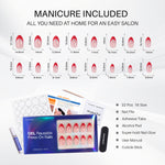 Rote French-Tips, mandelförmige Press-on-Nägel 16 Größenoptionen mm-Maßtabelle | SHANGMENG®