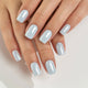 Glazed Chrome Aurora Light Blue Nails