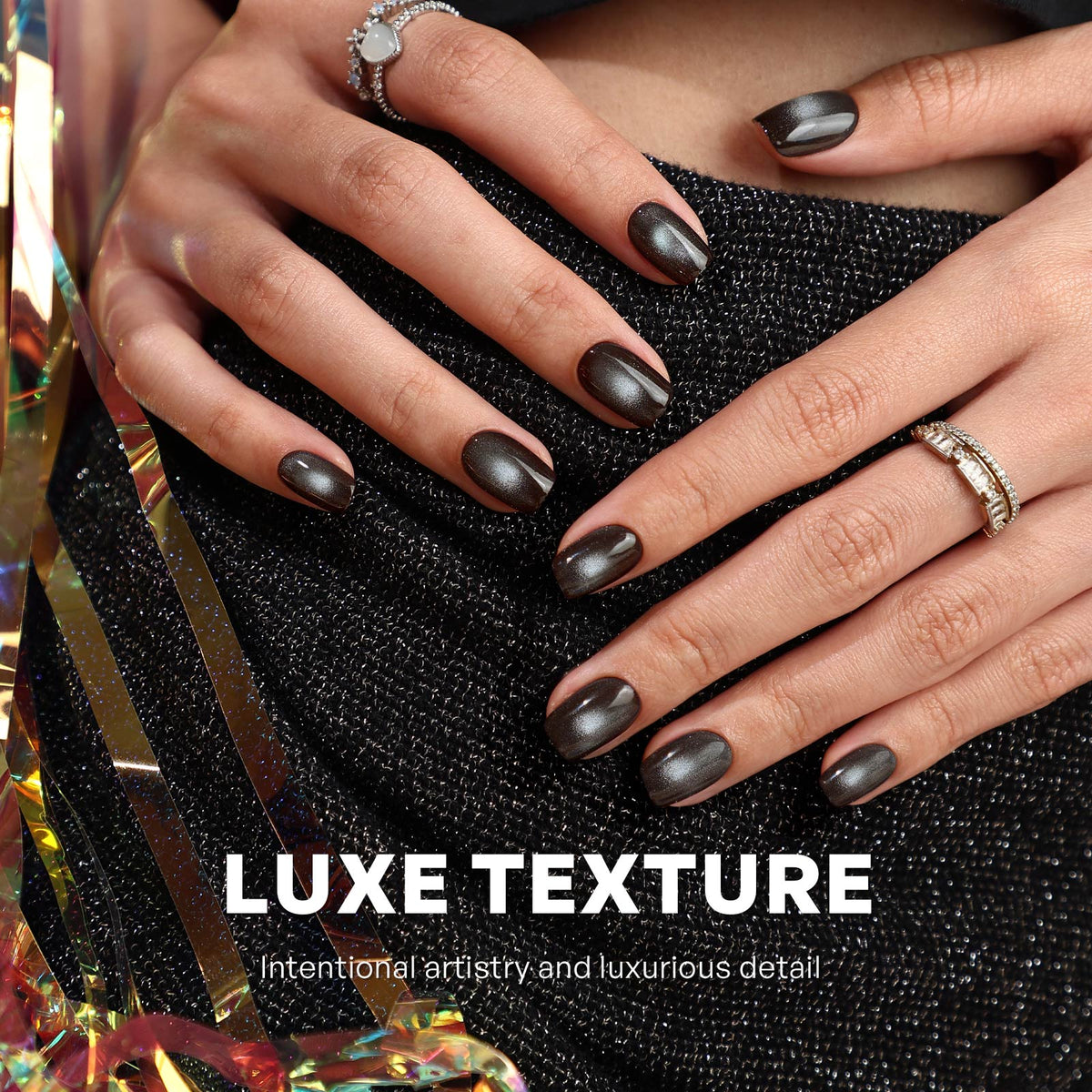 Midnight Shimmer Reusable Soft Gel Press on Nails product image 6 | SHANGMENG®