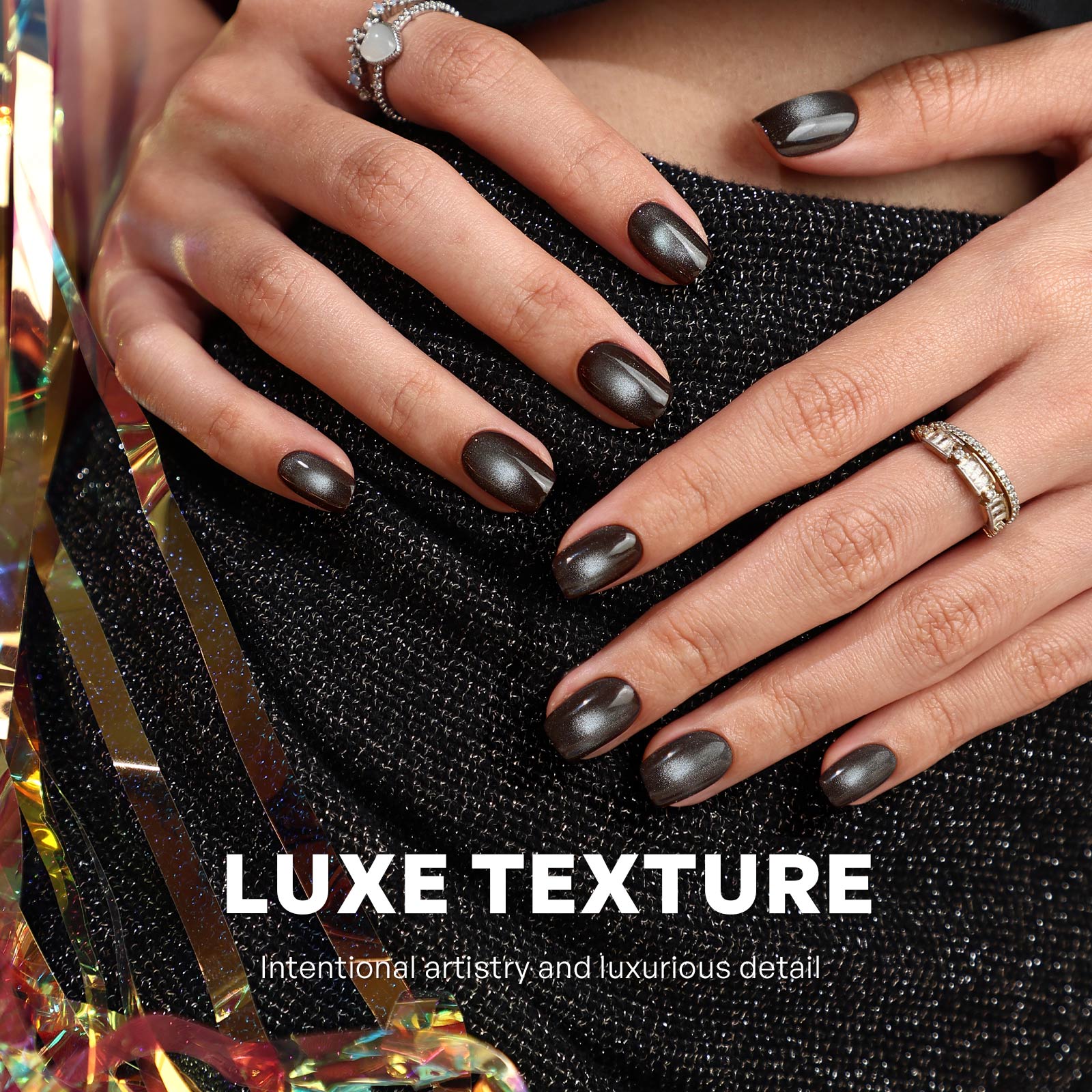 Midnight Shimmer Reusable Soft Gel Press on Nails product image 6 | SHANGMENG®