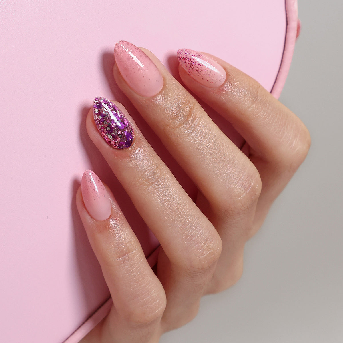 Rose Quartz Crush Reusable Soft Gel Press on Nails product image 7 | SHANGMENG®