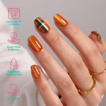 Gilded Check Salon Style Reusable Soft Gel Press on Nails product image 2 | SHANGMENG®