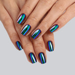 Chrome Purple Green Short Square Soft Gel Press on Nails product image 5 |  SHANGMENG®