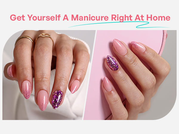 Rose Quartz Crush Reusable Soft Gel Press on Nails detail image 2
