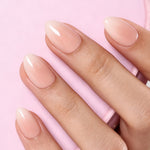 Rosewater Fade Pink Ombre — Extra Short Almond closeup detail | SHANGMENG®