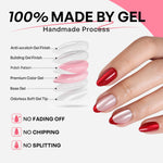 Rouge Pink Red Cat Eye French Short Almond gel construction diagram | SHANGMENG