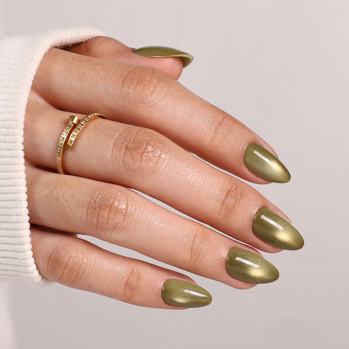 Sage Orbit Green Cat Eye — Short Almond review or scene detail | SHANGMENG®
