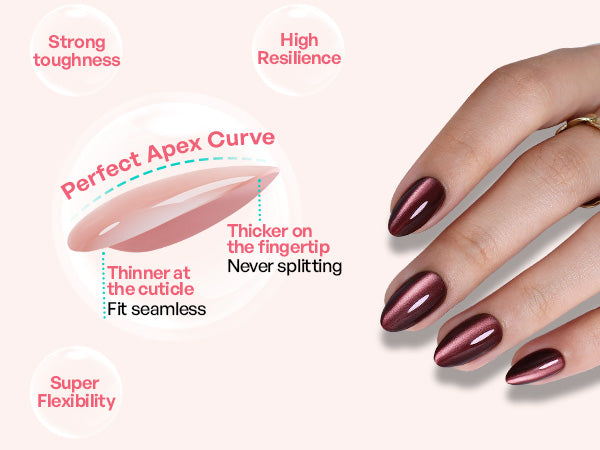 Chocolate Brown Cat Eye Almond Nails detail image 2