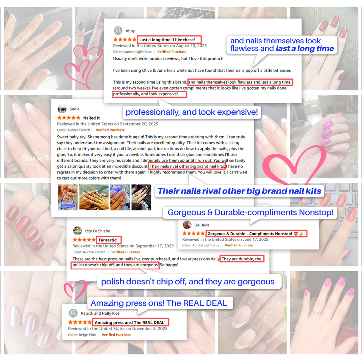 Midnight Shimmer Reusable Soft Gel Press on Nails customer reviews vs Impress Glamnetic Curvlife | SHANGMENG®