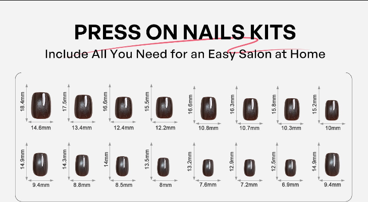 SHANGMENG® Midnight Shimmer Reusable Soft Gel Press on Nails product image 16 size