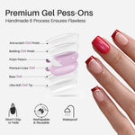 French Tip Cat Eye Gold Short Square Press on Nails product image 8 | SHANGMENG®