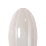 White Mirror Chrome Extra Short Almond Press-On Nails single nail macro finish detail | SHANGMENG®