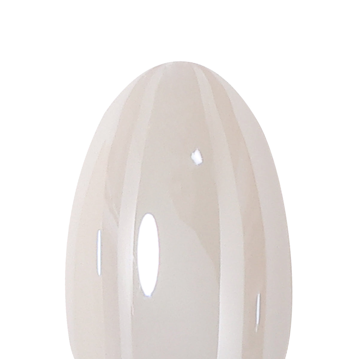 White Mirror Chrome Extra Short Almond Press-On Nails single nail macro finish detail | SHANGMENG®